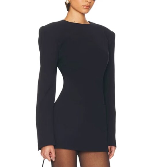 Elegant Black Long-Sleeve Mini Dress - Picture 6 of 13